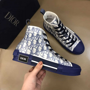 DIOR B23 HIGH-TOP SNEAKER IN BLUE DIOR OBLIQUE - CD29