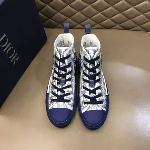 DIOR B23 HIGH-TOP SNEAKER IN BLUE DIOR OBLIQUE - CD29