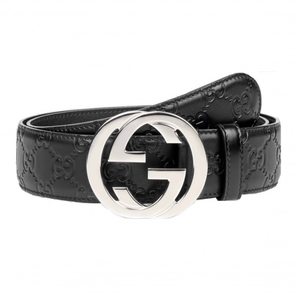 GUCCI INTERLOCKING-G LEATHER BELT – B7