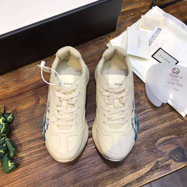 GUCCI RHYTON LEATHER SNEAKER WITH WAVE