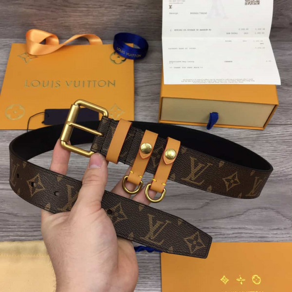 LOUIS VUITTON SIGNATURE BELT MONOGRAM 35MM BROWN - B112