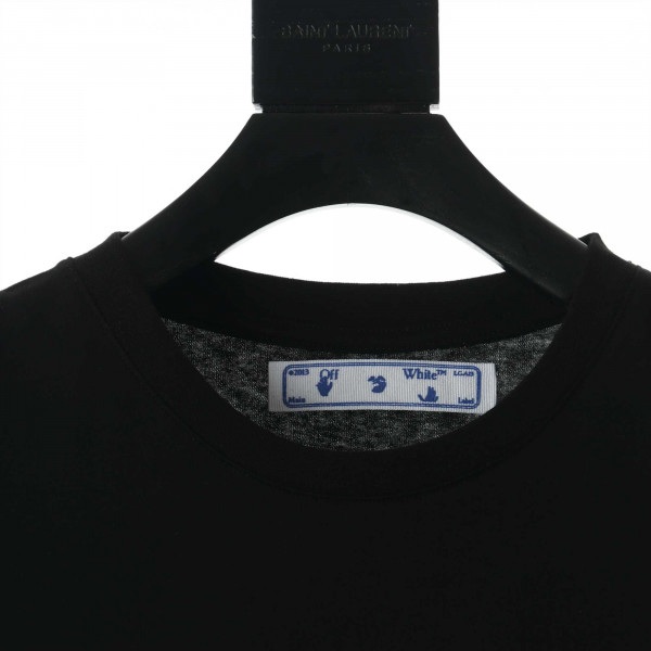 " OW Blue Marker Slim Cotton Jersey T-shirt Black/blue - OW10"