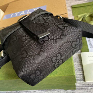 GUCCI OFF THE GRID MESSENGER BAG BLACK GG NYLON