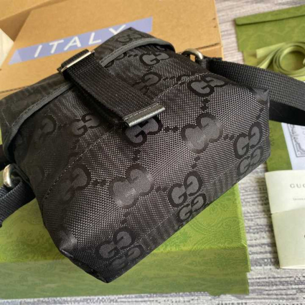 GUCCI OFF THE GRID MESSENGER BAG BLACK GG NYLON