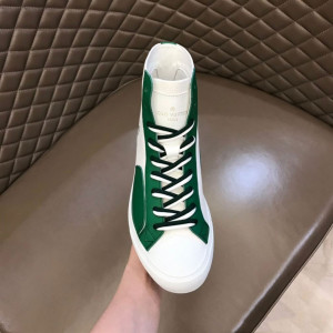 LOUIS VUITTON SNEAKERS BOOTS GREEN GRAINED CALF LEATHER - LSVT098