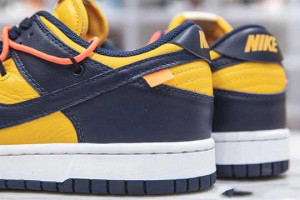 NIKE DUNK LOW OFF-WHITE UNIVERSITY GOLD MIDNIGHT NAVY - NK05