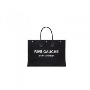 RIVE GAUCHE TOTE BAG IN LINEN AND LEATHER - WBY17