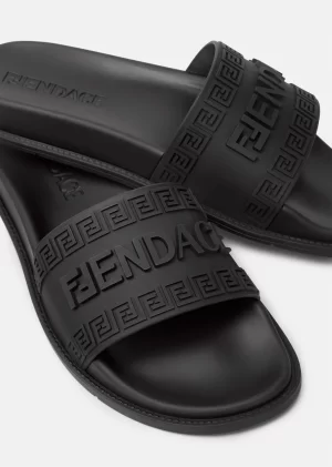 Versace Fendace Logo Sliders In Black - VBS001