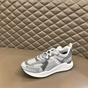 LOGO PRINT LEATHER, SUEDE AND MESH SNEAKERS - BBR107