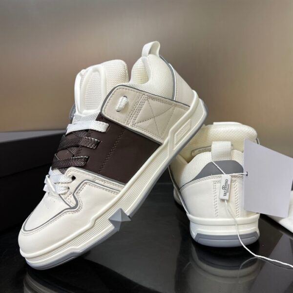 OPEN SKATE CALFSKIN AND FABRIC SNEAKER - VLS020