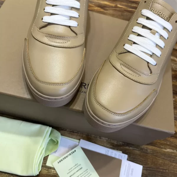 BURBERRY LEATHER, SUEDE AND VINTAGE CHECK COTTON SNEAKERS - BBR127