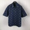 LV Embroidered Signature Short-Sleeved Denim Shirt - LVS031