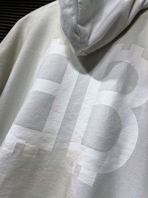 Balenciaga Crypto Hoodie Medium Fit In White - SBH023