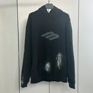 Balenciaga 3B Stencil Hoodie Medium Fit in Black - SBH014