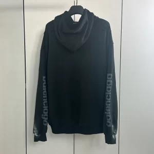 Balenciaga 3B Stencil Hoodie Medium Fit in Black - SBH014