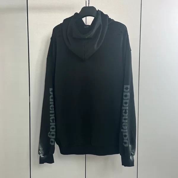 Balenciaga 3B Stencil Hoodie Medium Fit in Black - SBH014