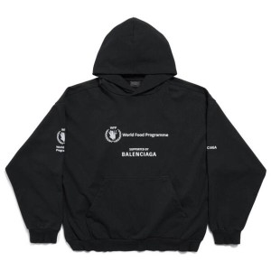 Balenciaga WFP Hoodie Medium Fit In Black - SBH028