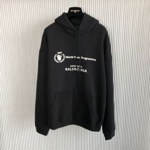 Balenciaga WFP Hoodie Medium Fit In Black - SBH028