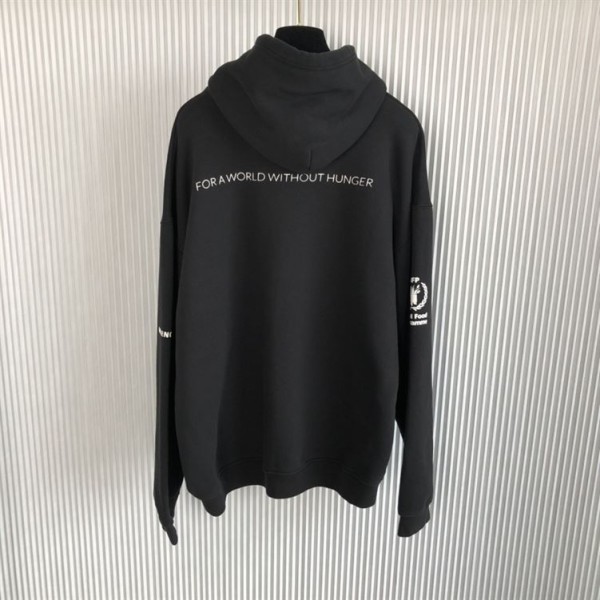 Balenciaga WFP Hoodie Medium Fit In Black - SBH028