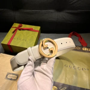 GUCCI BLONDIE BELT IN WHITE LEATHER - B0152