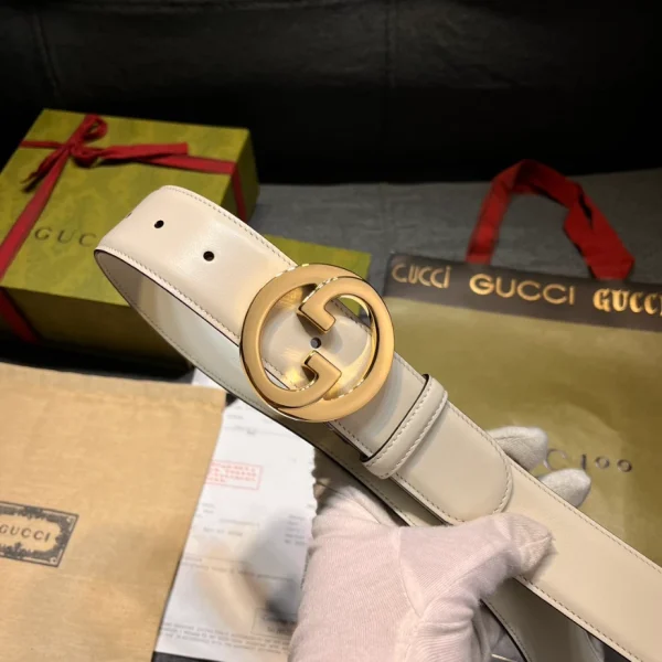 GUCCI BLONDIE BELT IN WHITE LEATHER - B0152