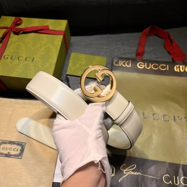 GUCCI BLONDIE BELT IN WHITE LEATHER - B0152