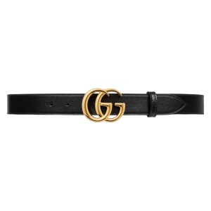 GG MARMONT LEATHER BELT WITH SHINY BUCKLE - B0169