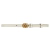 GUCCI THIN PATENT DOUBLE G BELT WHITE LEATHER - B0179