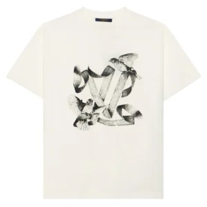 BIRDS PRINTED T-SHIRT IN WHITE - LSVT0299