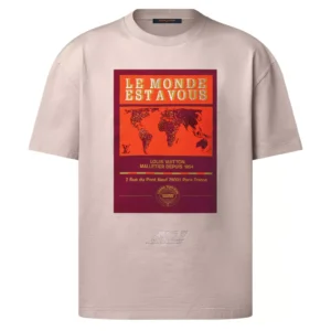 EMBELLISHED GRAPHIC COTTON T-SHIRT IN BROWN - LSVT0276