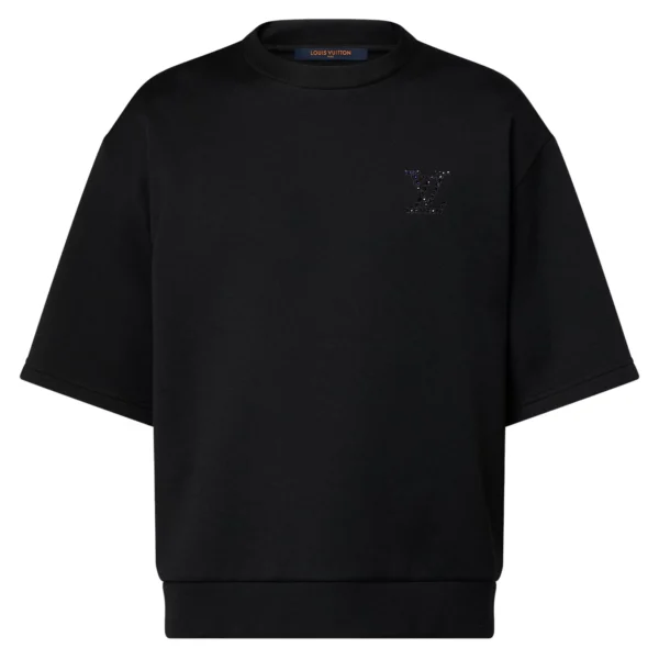 EMBELLISHED JERSEY T-SHIRT IN BLACK - LSVT0282