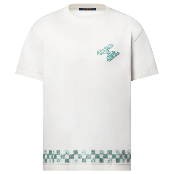 EMBELLISHED SHORT SLEEVED CREWNECK IN WHITE