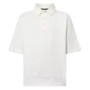 EMBROIDERED SHORT-SLEEVED COTTON BLEND POLO SHIRT IN WHITE - LSVT0321