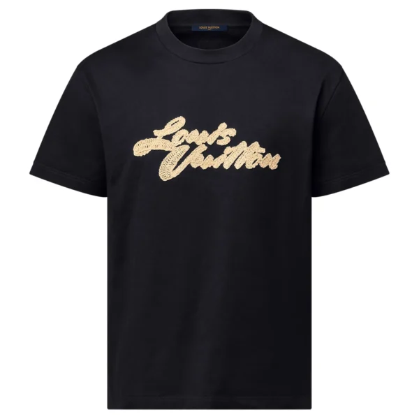 EMBROIDERED SIGNATURE T-SHIRT IN BLACK