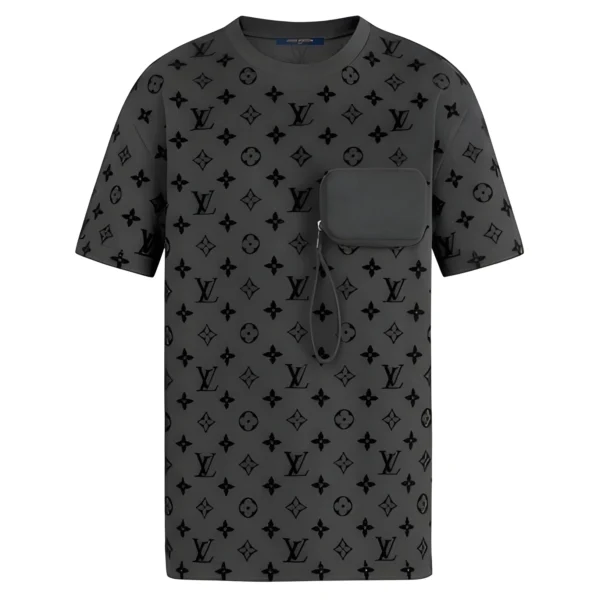 HOOK AND LOOP MONOGRAM SHORT-SLEEVE T-SHIRT IN GREY - LSVT0280
