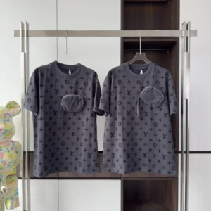 HOOK AND LOOP MONOGRAM SHORT-SLEEVE T-SHIRT IN GREY - LSVT0280
