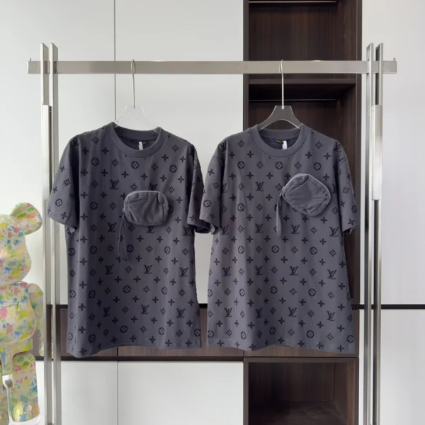 HOOK AND LOOP MONOGRAM SHORT-SLEEVE T-SHIRT IN GREY - LSVT0280