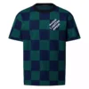 JACQUARD DAMIER SHORT-SLEEVED COTTON CREWNECK - LSVT0308