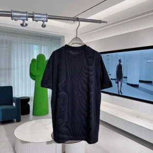 JERSEY JACQUARD T-SHIRT IN BLACK - LSVT0273