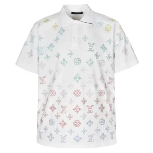 LOGO GRADIENT POLOSHIRT IN WHITE - LSVT0319