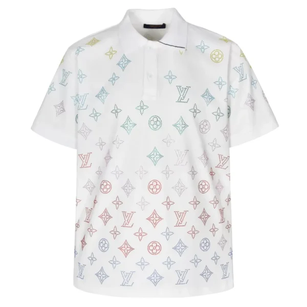 LOGO GRADIENT POLOSHIRT IN WHITE - LSVT0319