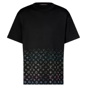 MONOGRAM GRADIENT EMBELLISHED SHORT-SLEEVED CREWNECK - LSVT0300