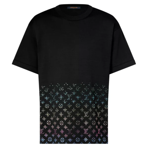 MONOGRAM GRADIENT EMBELLISHED SHORT-SLEEVED CREWNECK - LSVT0300