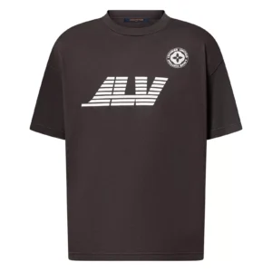 WASHED PRINTED COTTON T-SHIRT DARK EBONY - LSVT0311